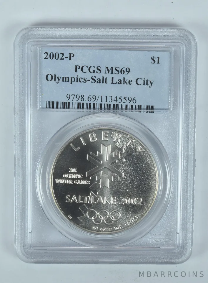 2002-P Winter Olympics Commemorative Dollar MS69 PCGS Blue Label