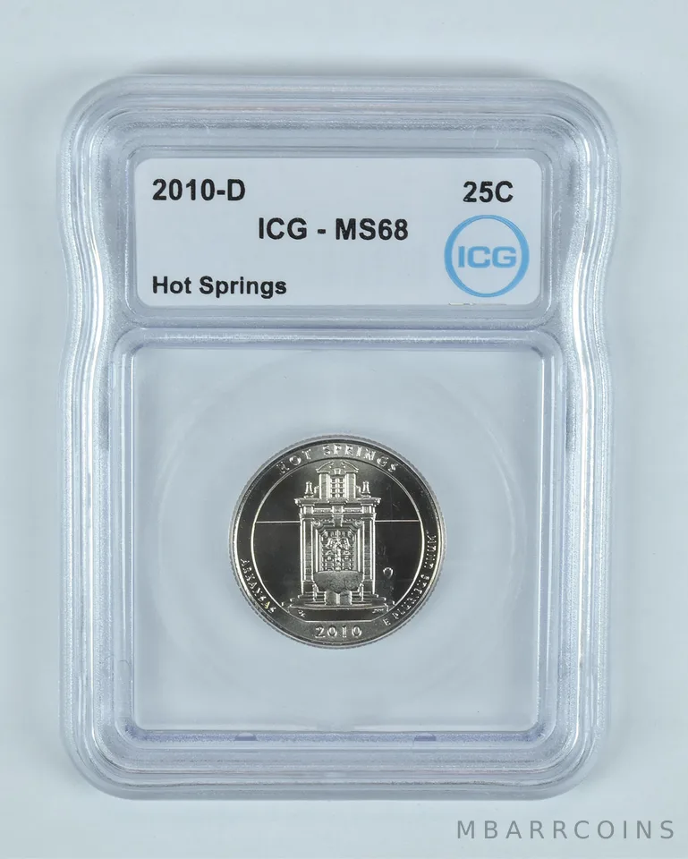 2010-D Washington Quarter ATB Hot Springs MS68 ICG