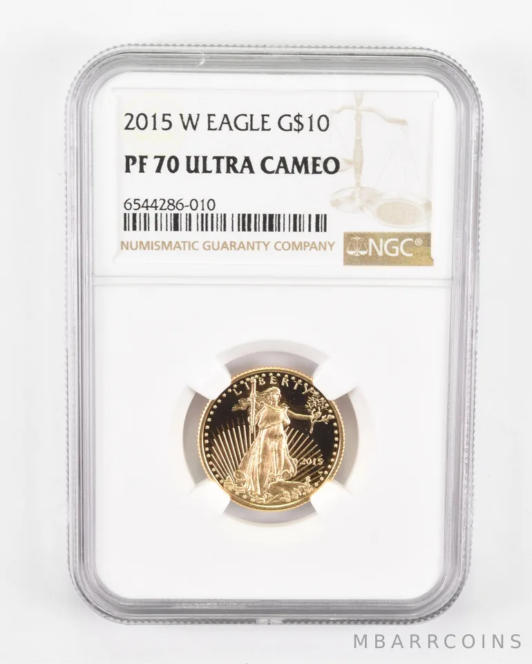 2015-W $10 American Gold Eagle 1/4 Oz Gold PF70 UCAM NGC
