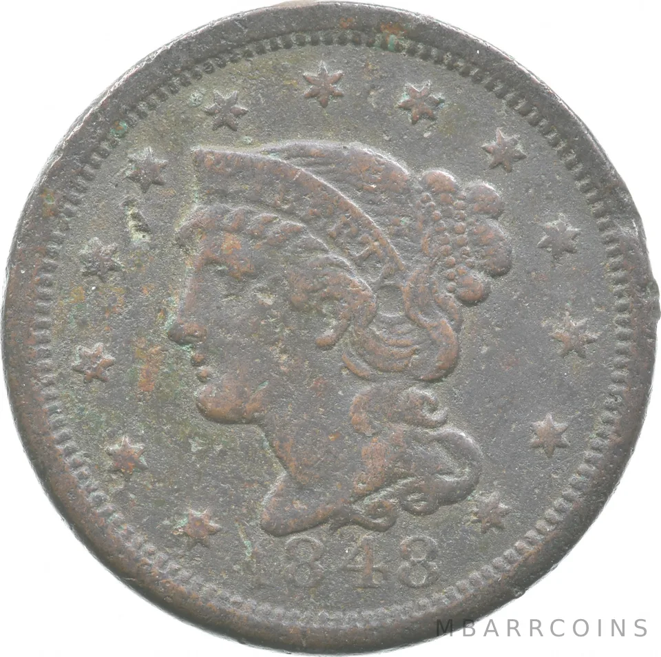1848 Braided Hair Large Cent *7610