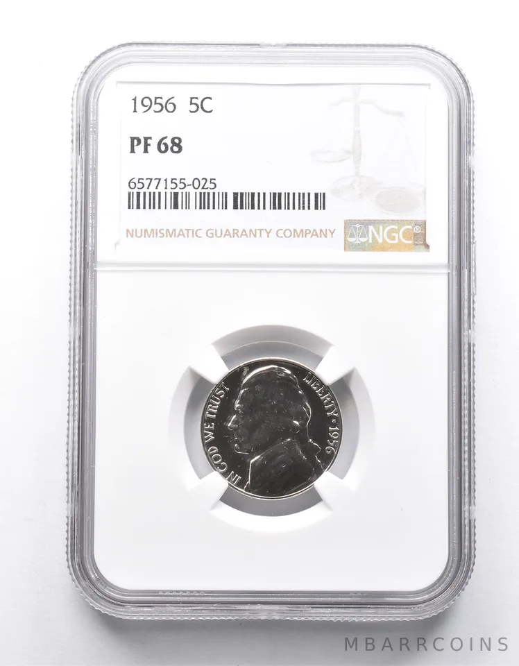PF68 1956 Jefferson Nickel NGC *9951