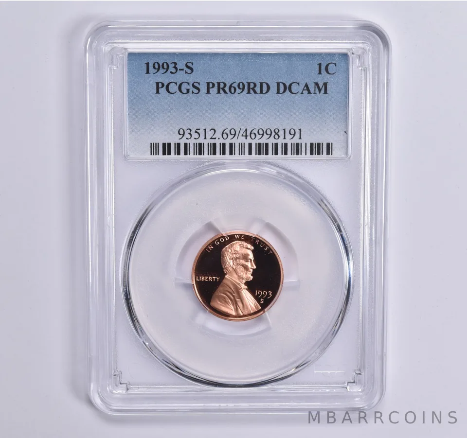 1993-S Lincoln Memorial Cent PR69 RD PCGS Blue Lbl