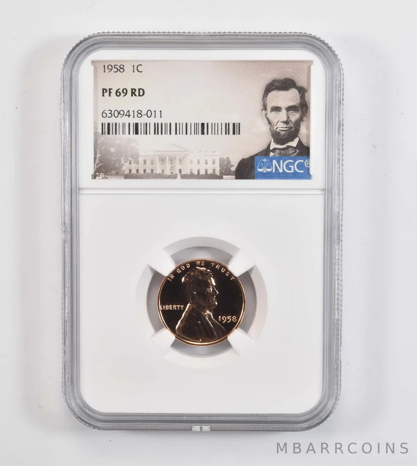 PF69 RD 1958 Lincoln Wheat Cent - Graded NGC a7684