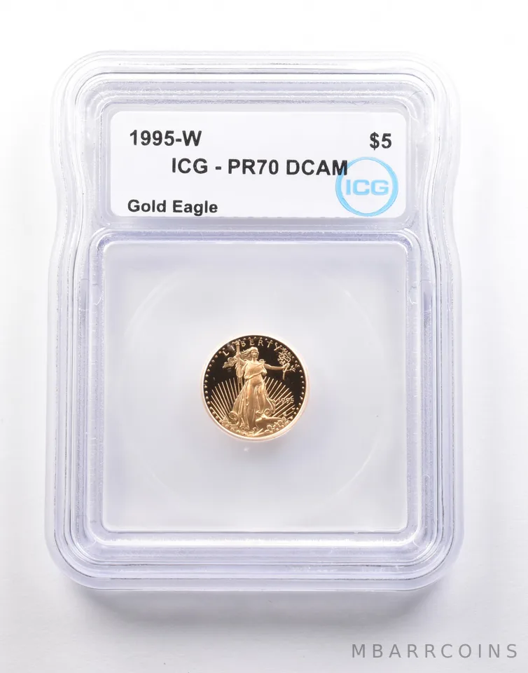 1995-W $5 American Gold Eagle 1/10 Oz Gold PR70 DCAM ICG