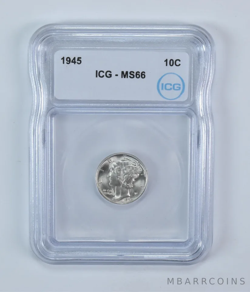 1945 Mercury Dime MS66 ICG