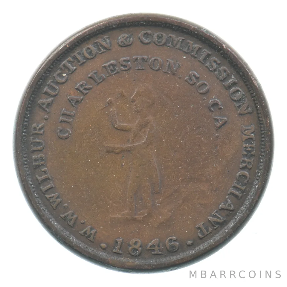 W.W. Wilbur Slave Auctioneer Trade Token *5037