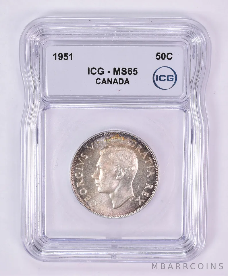 1951 Canada 50 Cents MS65 ICG Beautiful Tone *1186