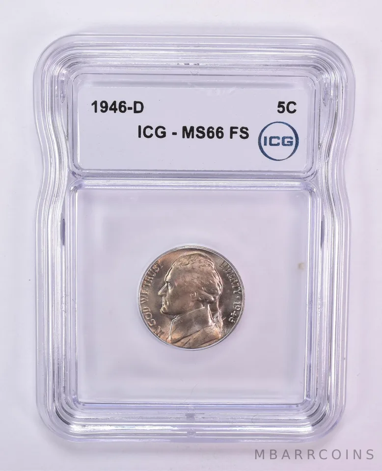1946-D Jefferson Nickel MS66 FS ICG