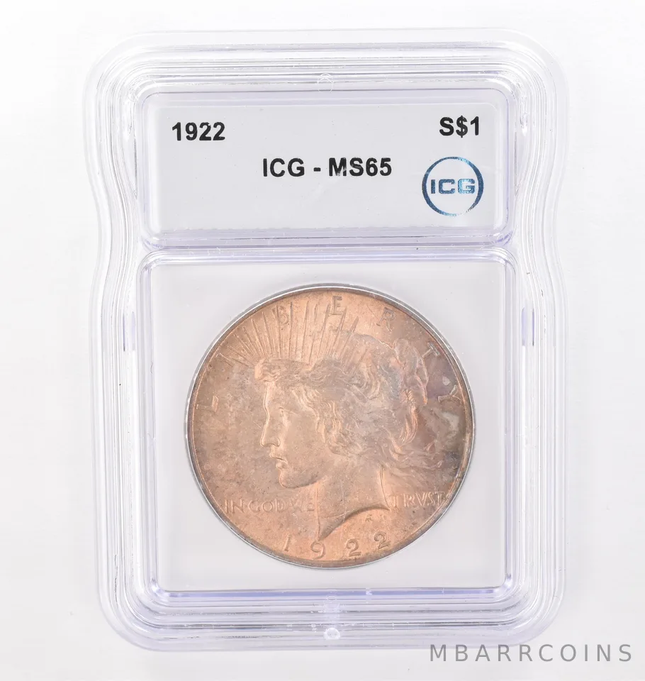 1922 Peace Silver Dollar MS65 ICG Beautiful Tone *4297