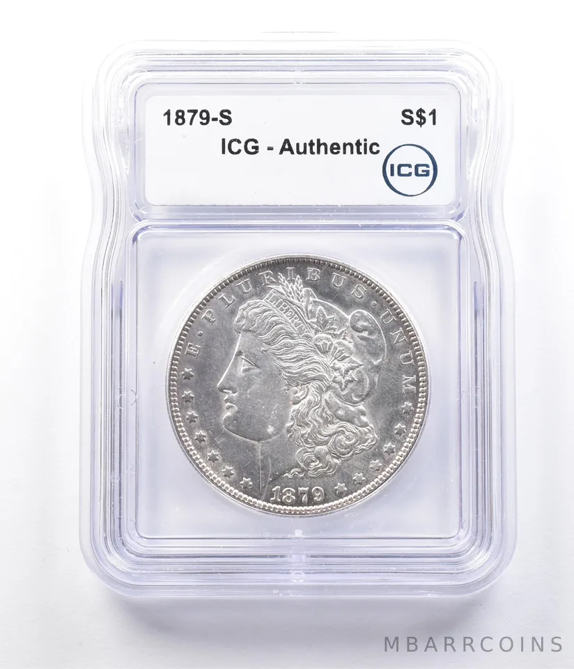 1879-S Morgan Silver Dollar Authentic ICG Reverse 1878 *2896