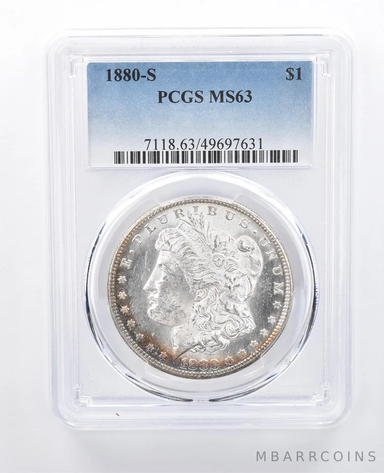 1880-S Morgan Silver Dollar MS63 PCGS Peripheral Tone *8099