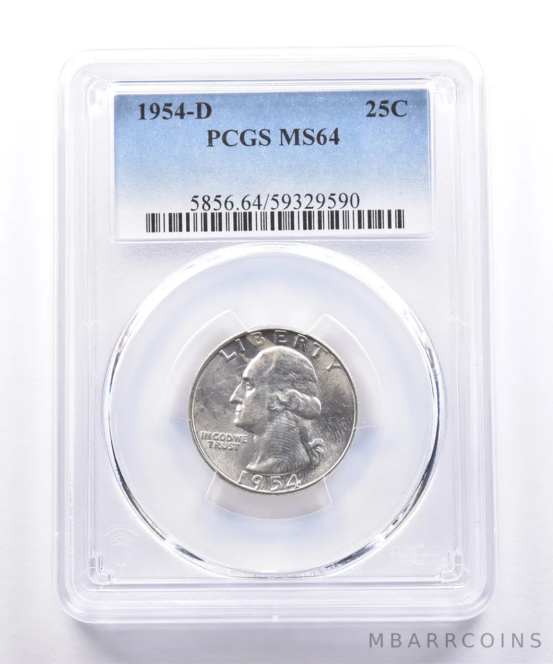 1954-D Washington Quarter MS64 PCGS Blue Label