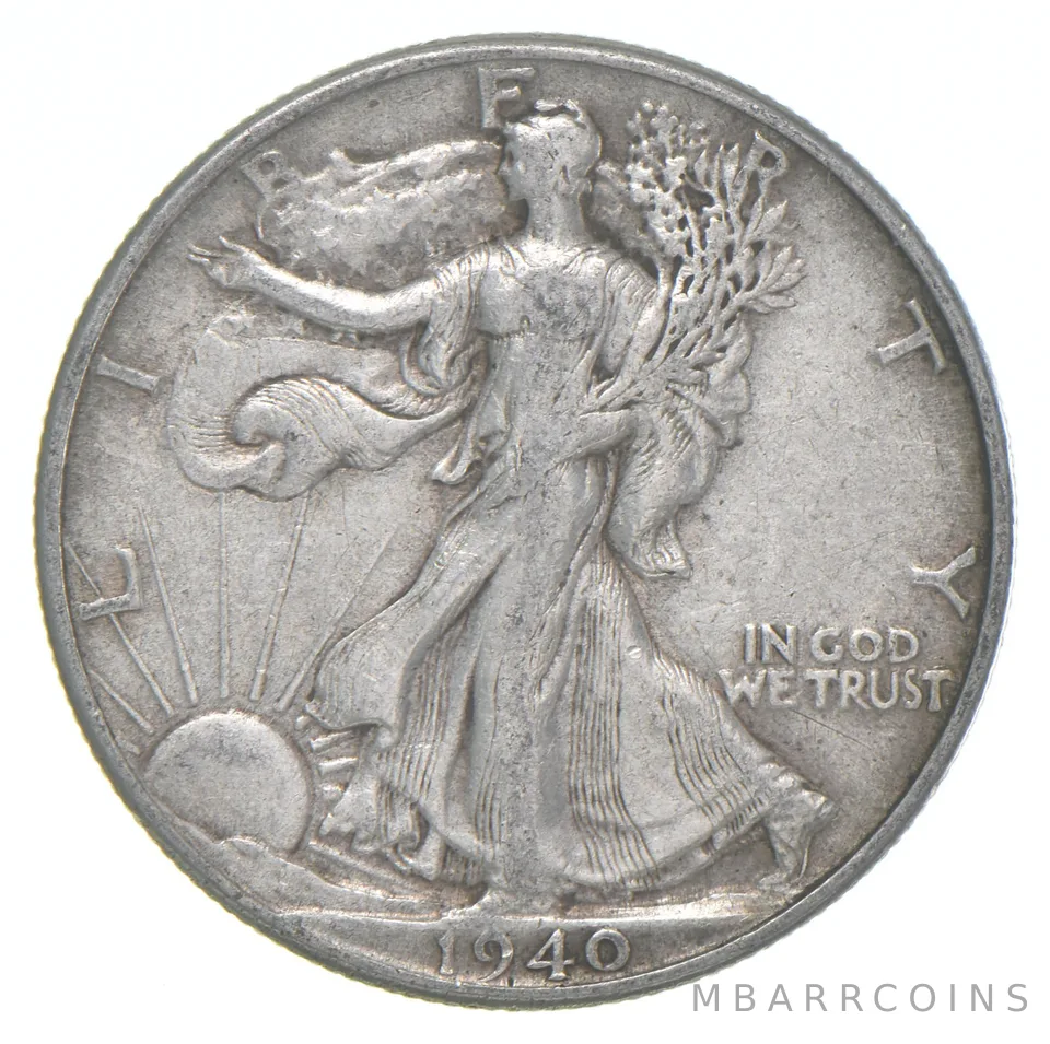 1940 XF Walking Liberty Half Dollar 90% Silver