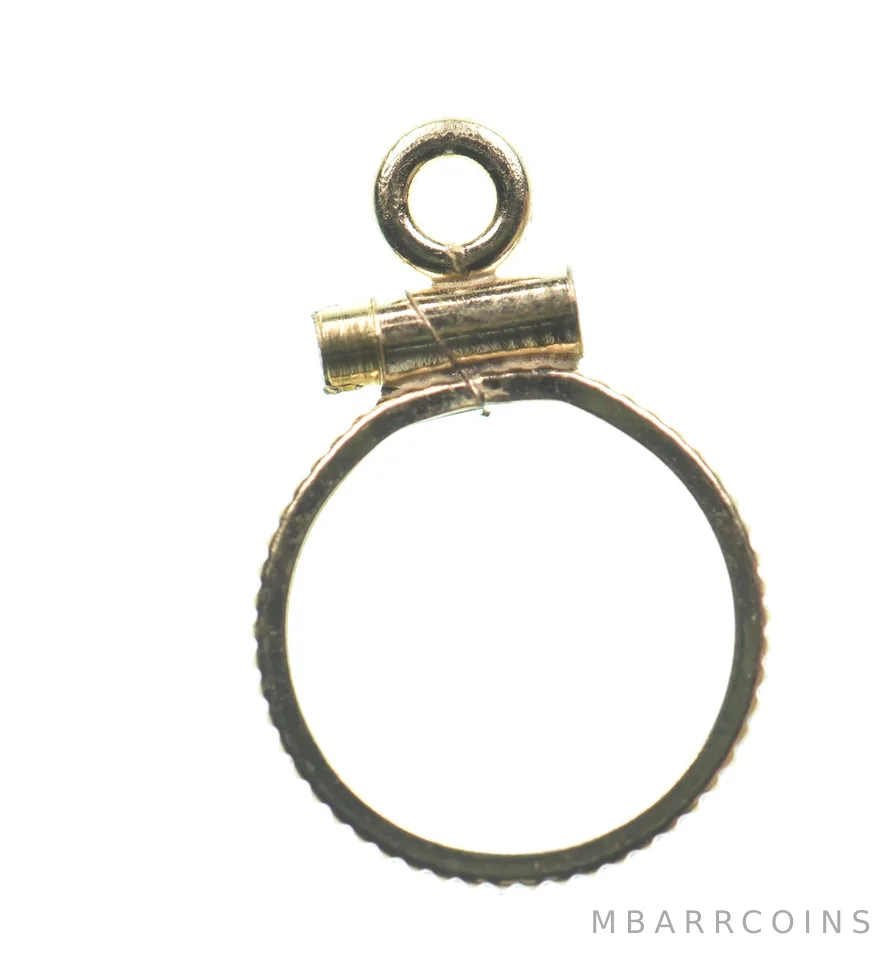 12K 10.3mm Gold Filled Token Coin Bezel Pendant Frame Edge *1416