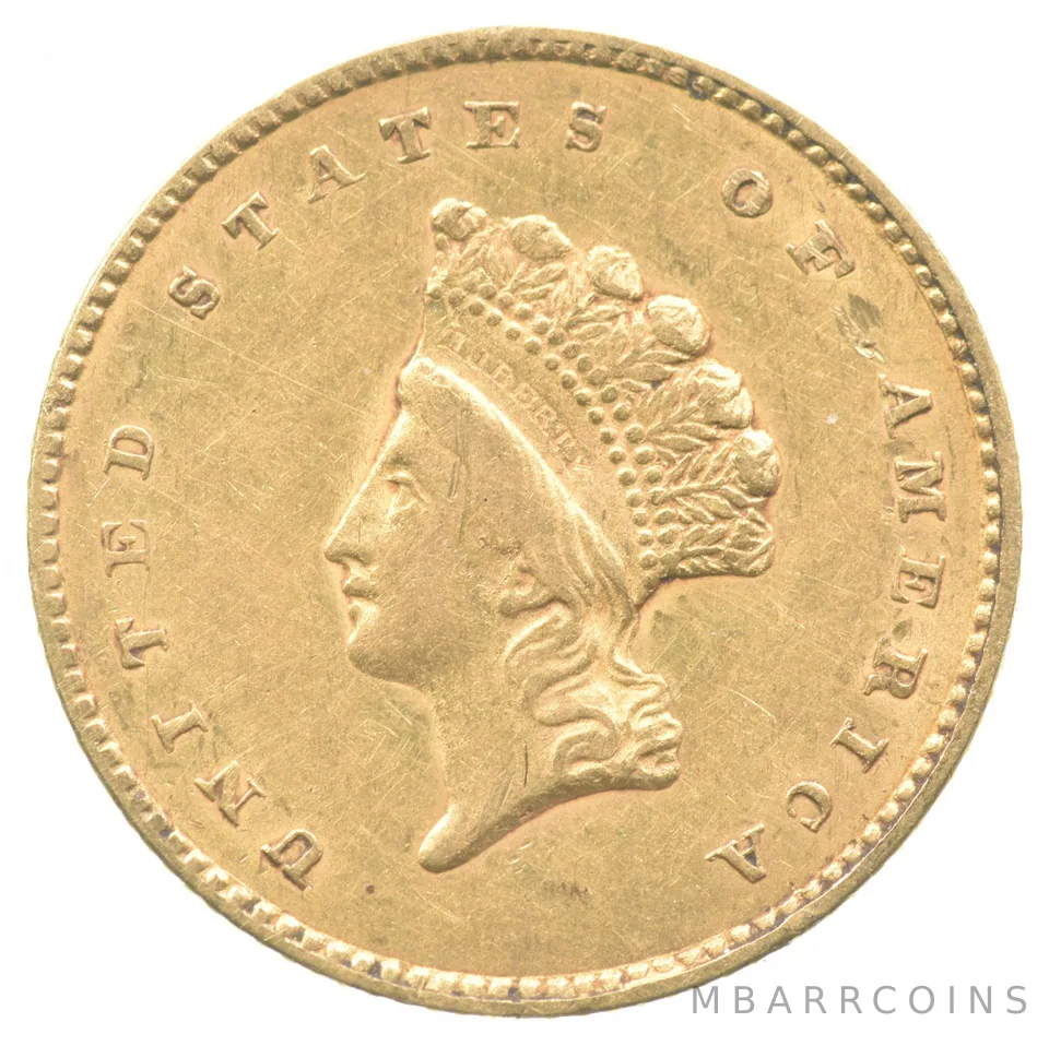1855 $1 Indian Princess Head Gold Dollar Type 2 *1731