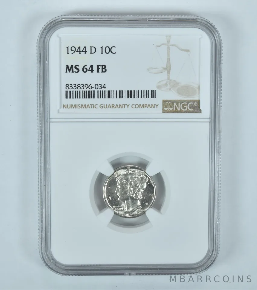 1944-D Mercury Dime MS64 FB NGC Brown Label