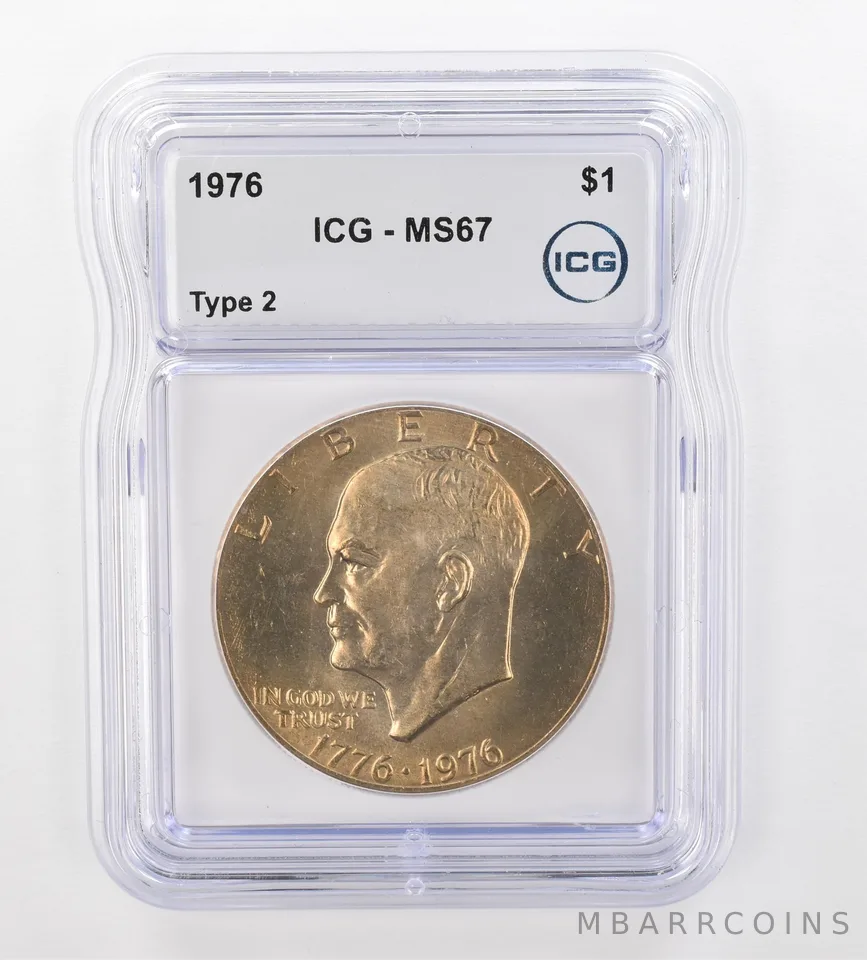 1976 Eisenhower $1 Type 2 MS67 ICG Beautiful Tone *0898