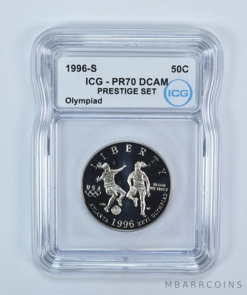 1996-S Olympic Soccer Commemorative Half Dollar Prestige Set PR70 DCAM ICG