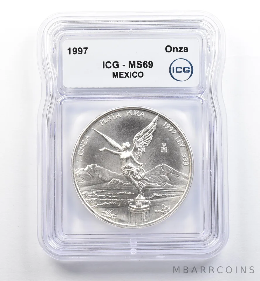 1997 Mo Mexico 1 Onza Silver Libertad MS69 ICG *0135