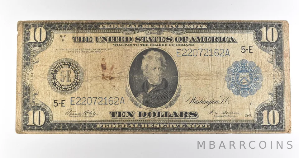 1914 $10 Richmond VA FRN Blue Seal Large Note Fr#923 *4716
