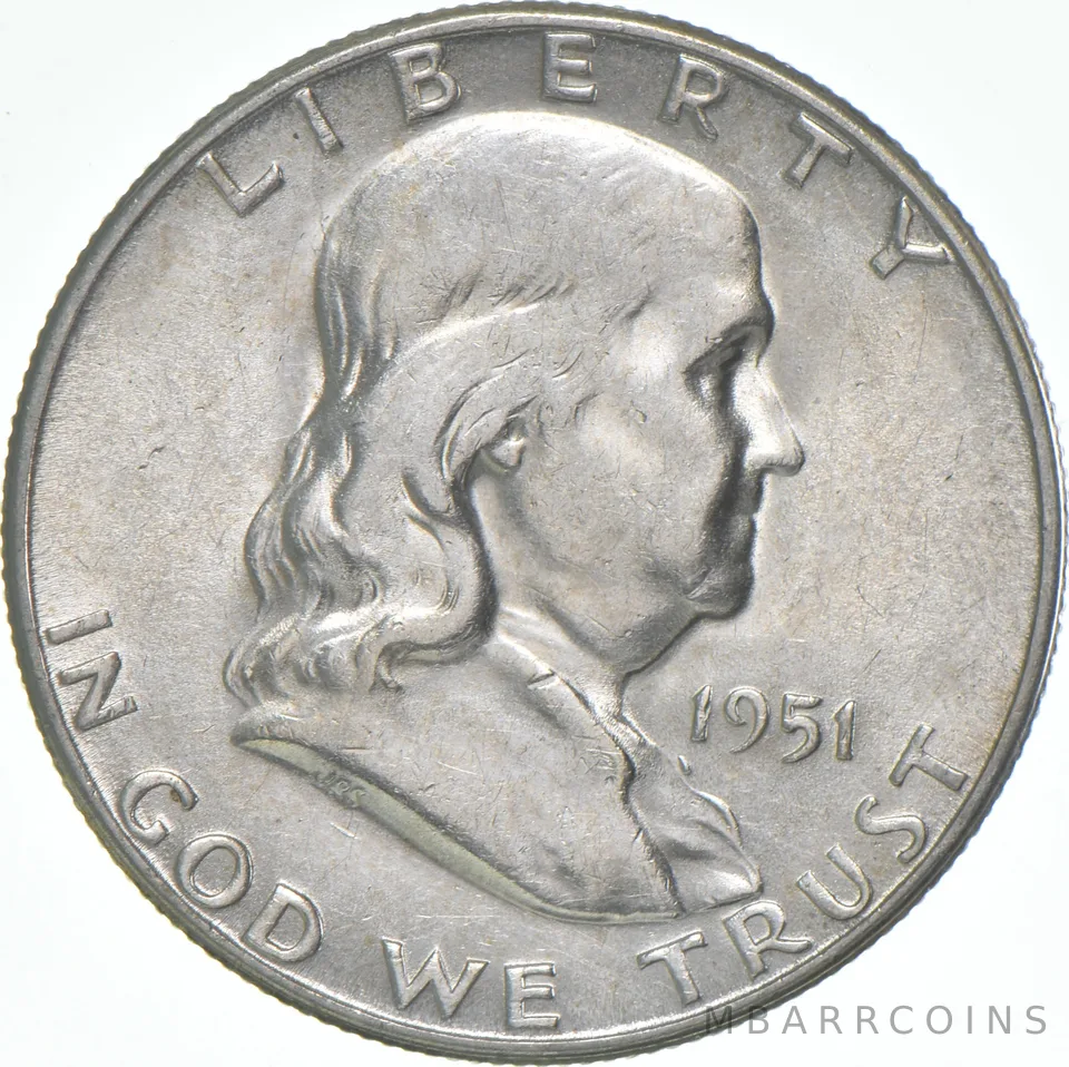 1951-S Franklin Half Dollar AU 90% Silver