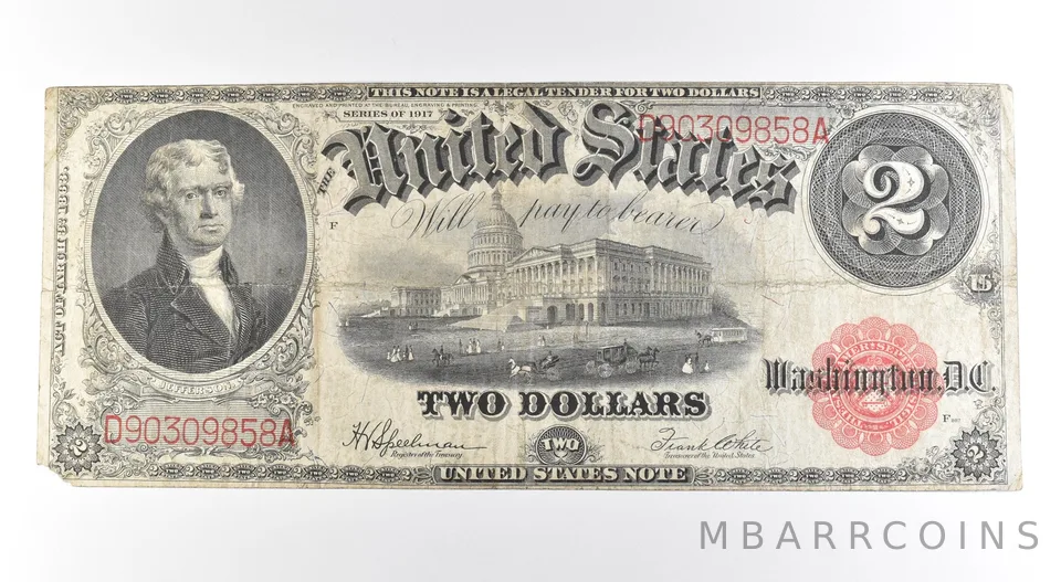 1917 $2 Legal Tender Large Note Red Seal *2632