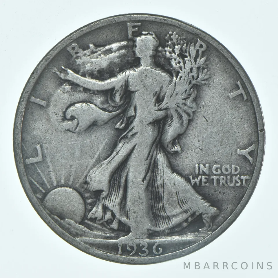1936-P Walking Liberty Half Dollar CIRC VG+ 90% Silver