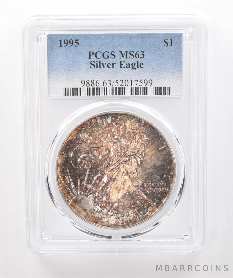 1995 American Silver Eagle MS63 PCGS Beautiful Tone *1967