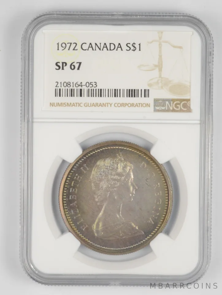 SP67 1972 Canada 1 Dollar - Graded NGC - Amazing Color a1050