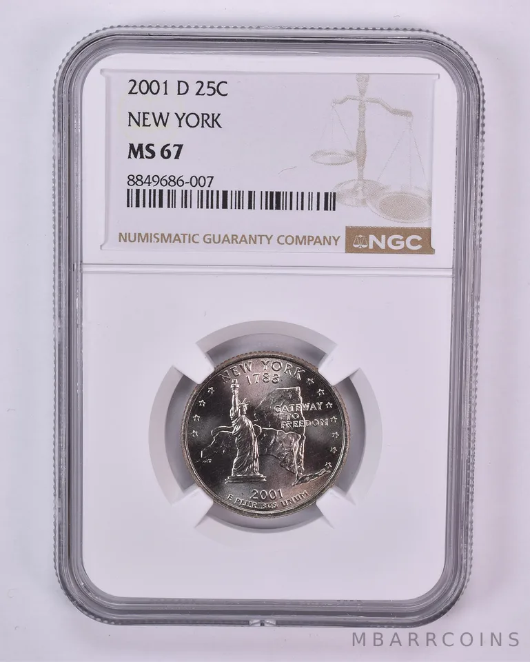 2001-D Washington State Quarter New York MS67 NGC Brown Label