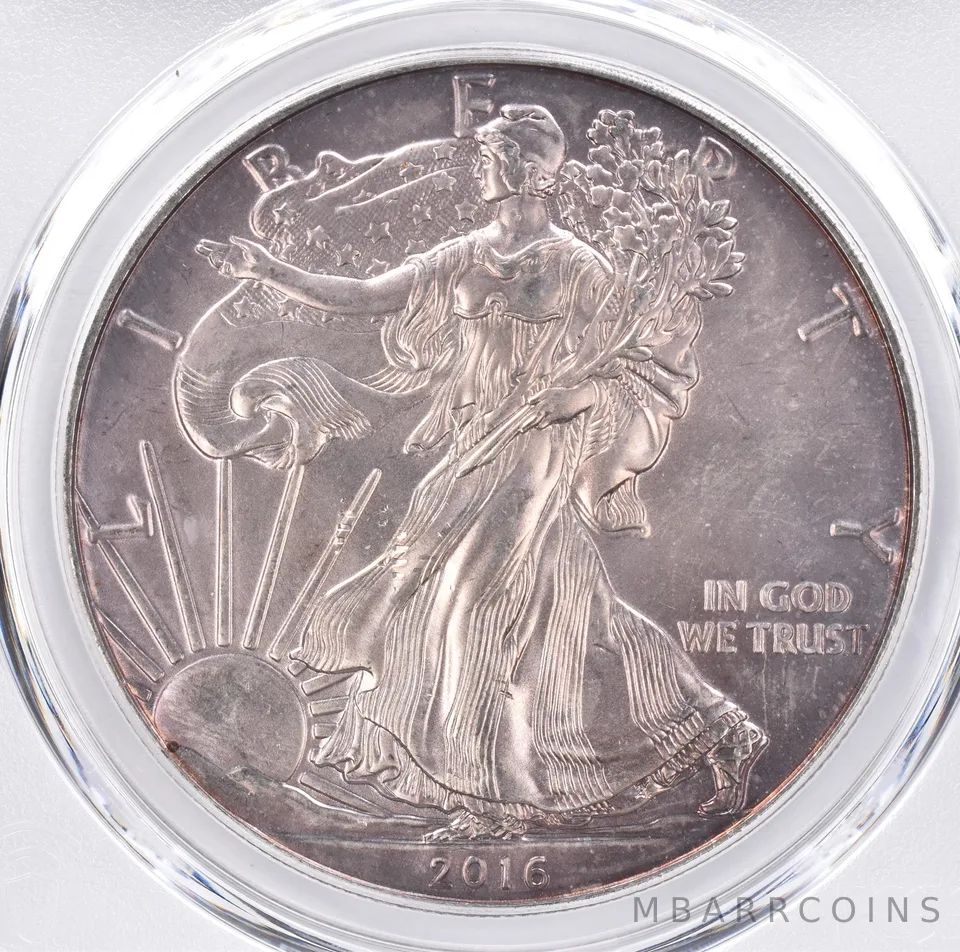 2016 American Silver Eagle MS64 PCGS Beautiful Tone *1494