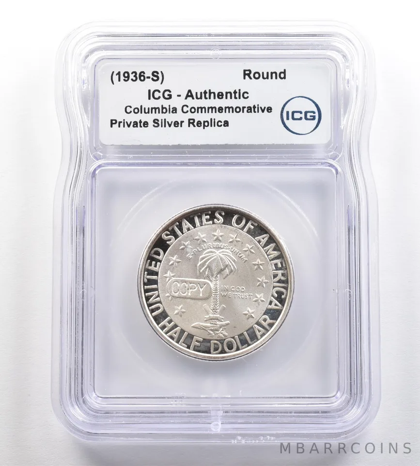 (1936-S) Columbia Commemorative Gallery Silver Half Dollar ICG *4250