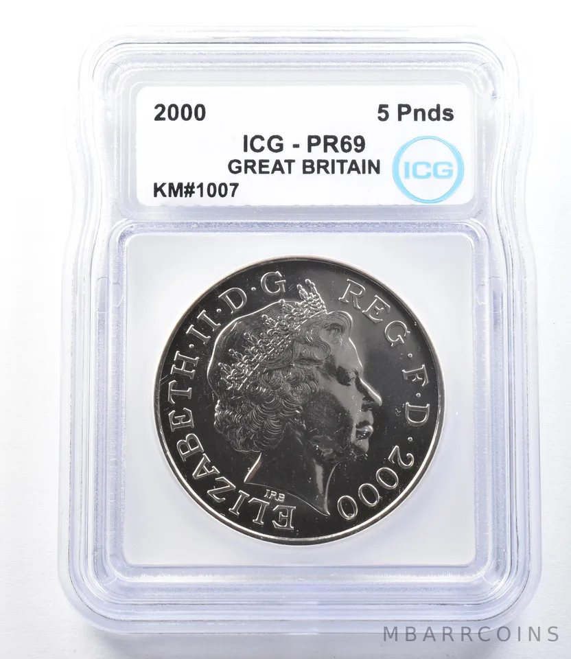 2000 Great Britain 5 Pounds KM#1007 PR69 ICG *8921
