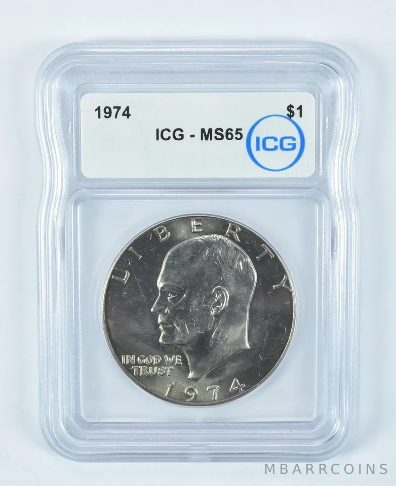 1974 Eisenhower $1 MS65 ICG