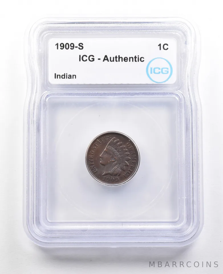 1909-S Indian Head Cent Authentic ICG *3604
