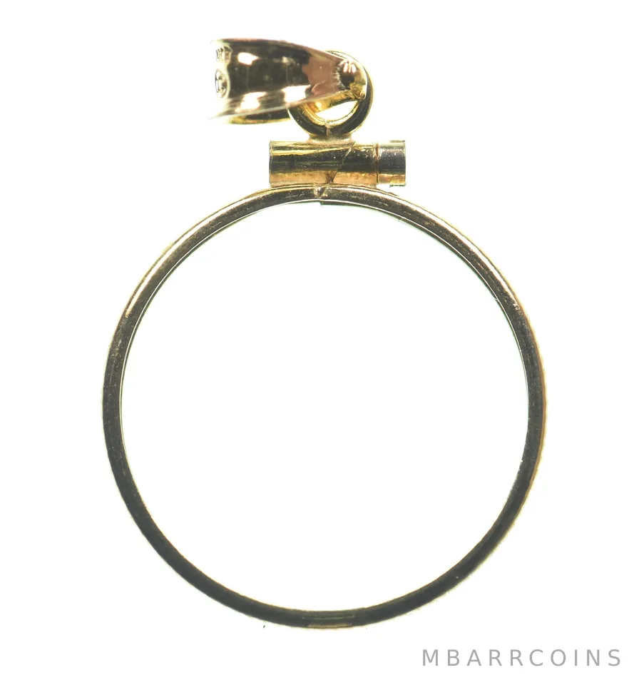 14K 19.23mm GF 1/2 Sovereign Great Britain Coin Bezel Pendant Frame Edge *1340
