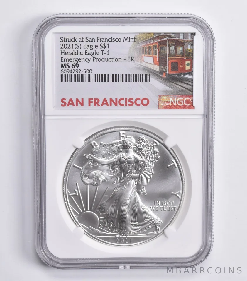 2021-(S) American Silver Eagle T-1 Emergency Production ER MS69 NGC