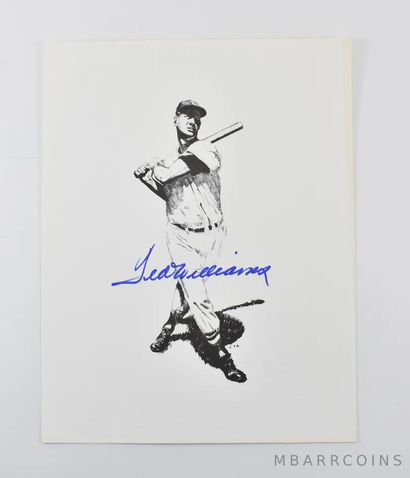 Ted Williams Signed Sketch SGC Authentic a4014