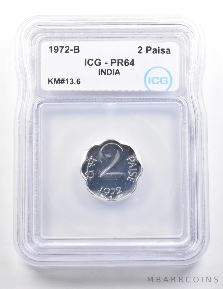 1972 B India 2 Paisa KM#13.6 PR64 ICG *3684