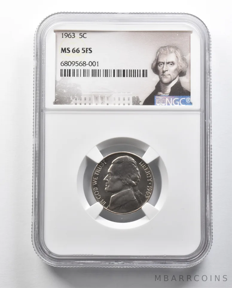 MS66 5FS 1963 Jefferson Nickel NGC a2239