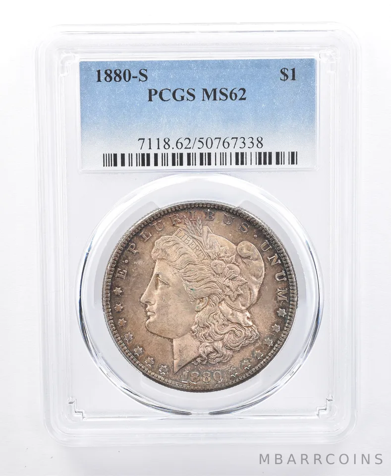 1880-S Morgan Silver Dollar MS62 PCGS Beautiful Tone a8706