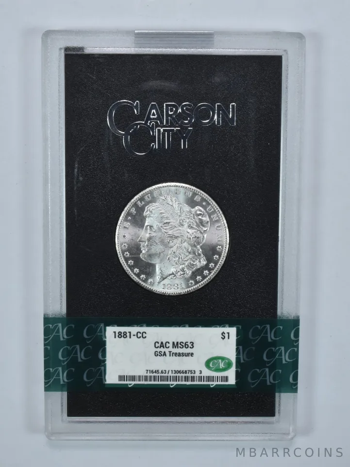 1881-CC Morgan Silver Dollar GSA Treasure MS63 CAC CACg