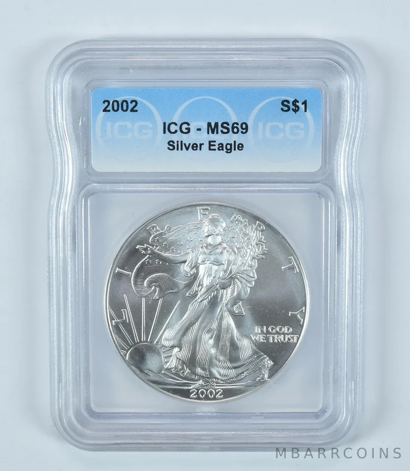 2002 American Silver Eagle MS69 ICG