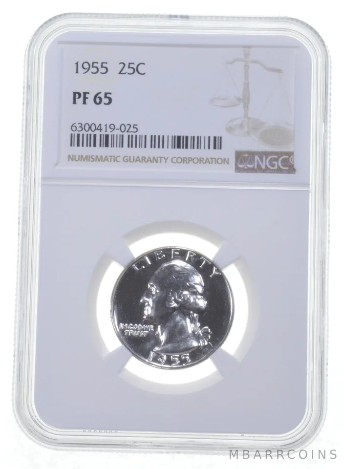 1955 Washington Quarter PF65 NGC PR Proof