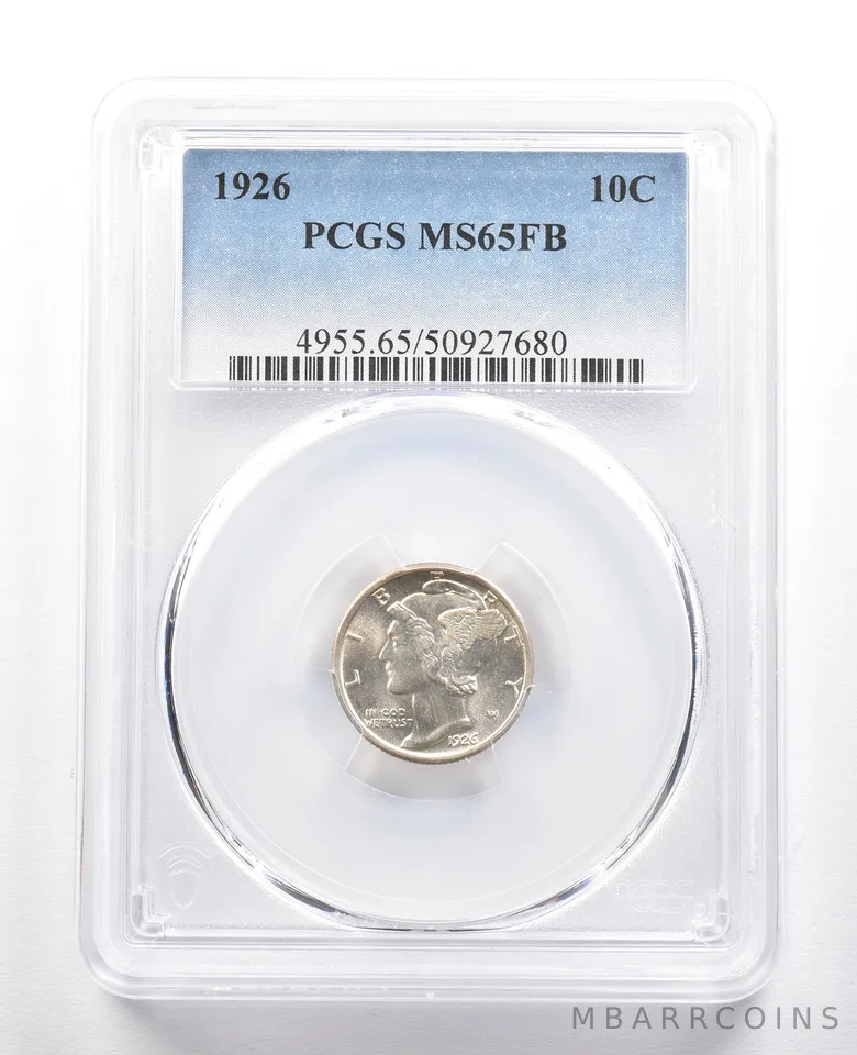 1926 Mercury Dime MS65 FB PCGS a6629