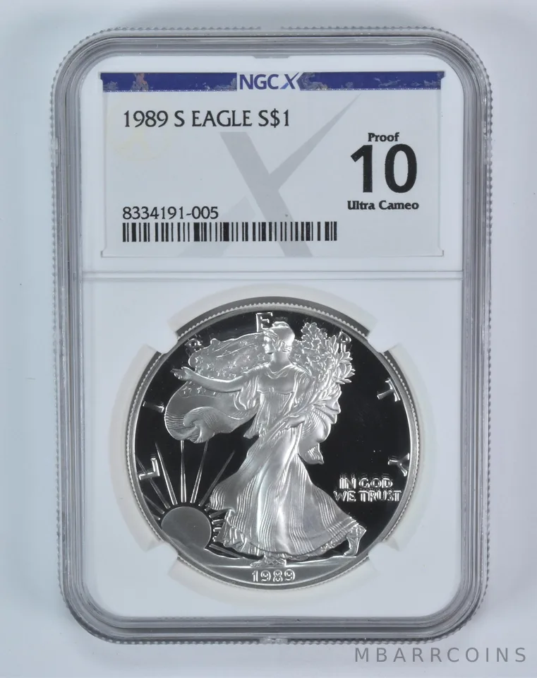 1989-S American Silver Eagle Proof 10 NGC X