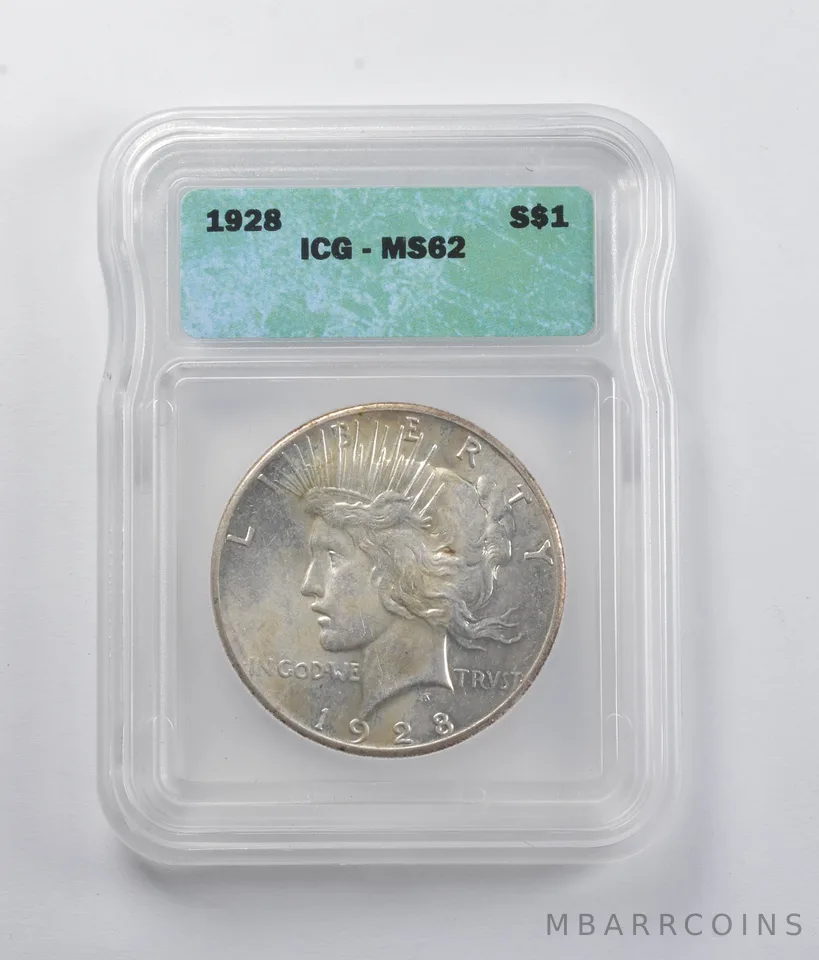 MS62 1928 Peace Silver Dollar ICG a5884