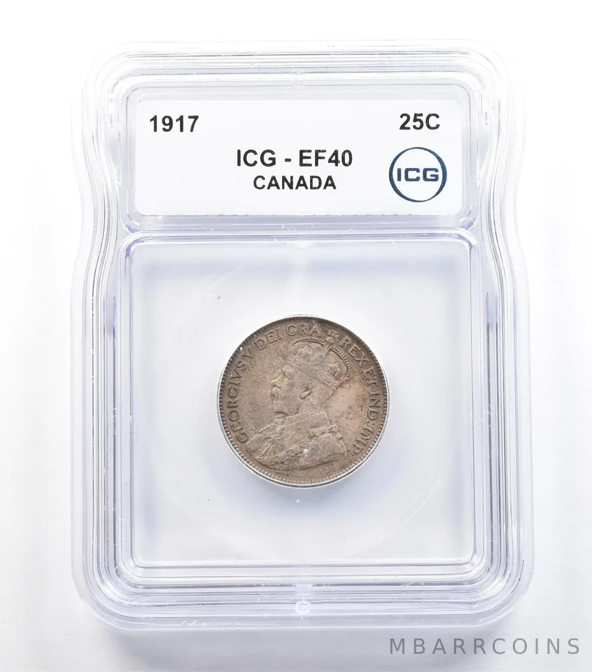 1917 Canada 25 Cents EF40 ICG *5701