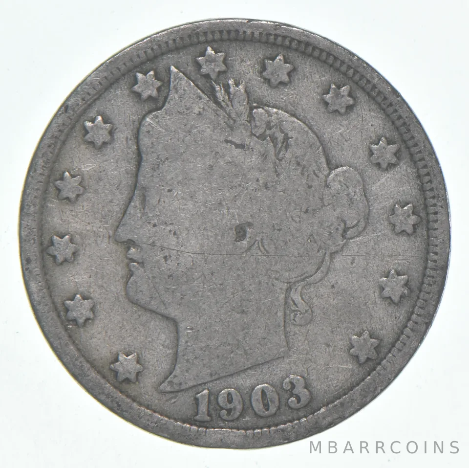 1903 Liberty V Nickel AC Average Circ