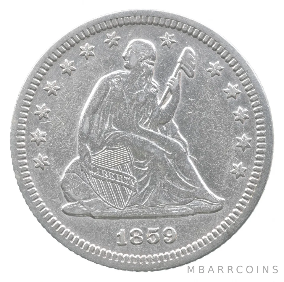 1859 Seated Liberty Quarter *7334